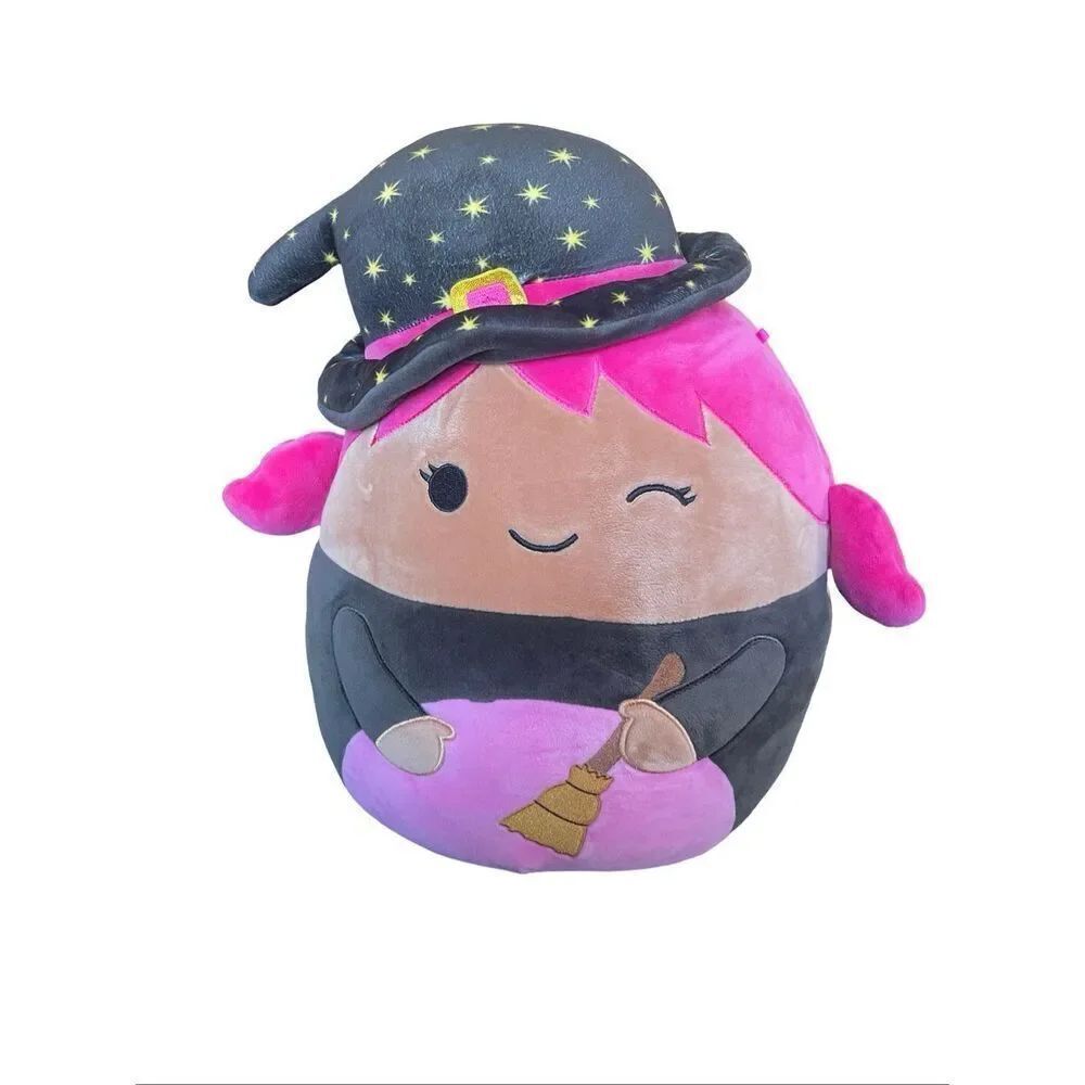 Squishmallows Pink Black Ditka the Witch Halloween Plush Stuffed Animal 14"